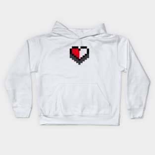 8 bit gamers heart Kids Hoodie